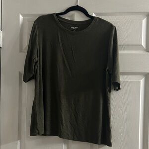 Nine West Women's Dark Green Short Sleeve Tee